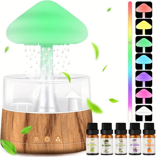 Umidificator nor de ploaie Lampă de aromoterapie Relax USB Difuzor de sunet de ploaie Lumină de noapte colorată pentru casă
