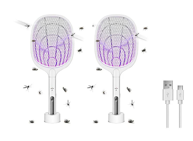 Set 2 Palete Electrice Anti-Insecte, cu USB – 1200mAh, Lumina Integrata