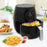 NOU! Friteuza cu aer cald AirFryer 2400W, capacitate 6 L si afisaj digital, LCD Touch control +100 hartie copt