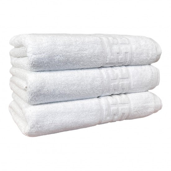 Set 3 Prosoape mari de baie , tip Hotel 70x130, Model 500g, Bumbac 100%, Alb