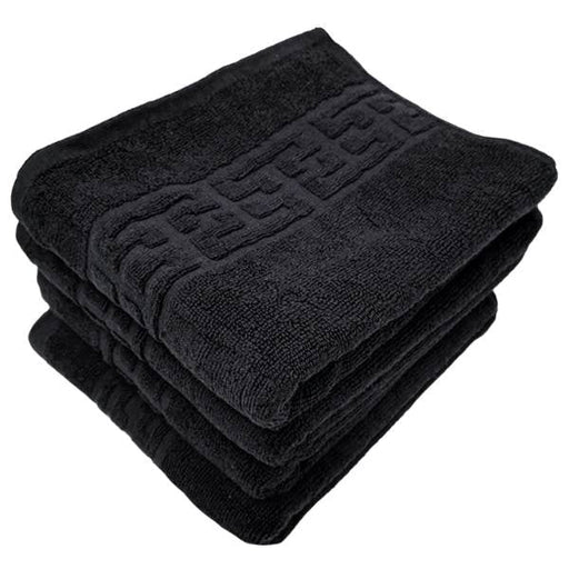 Set 3 Prosoape baie Premium Hotel, Model 500g, Bumbac 100%, Negru