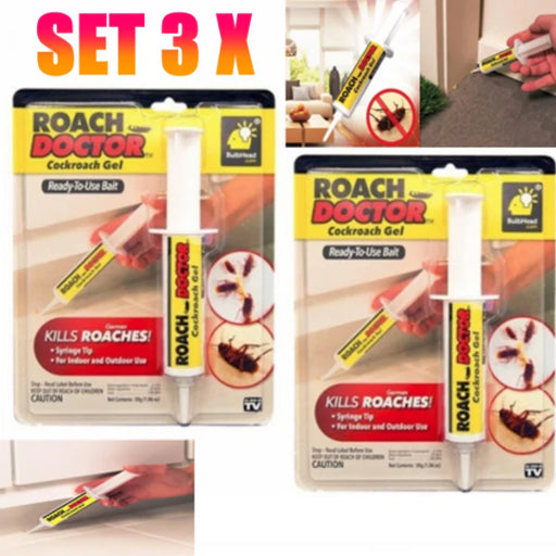 Set 3 x Insecticid tip seringa, solutie antigandaci RoachDoctor