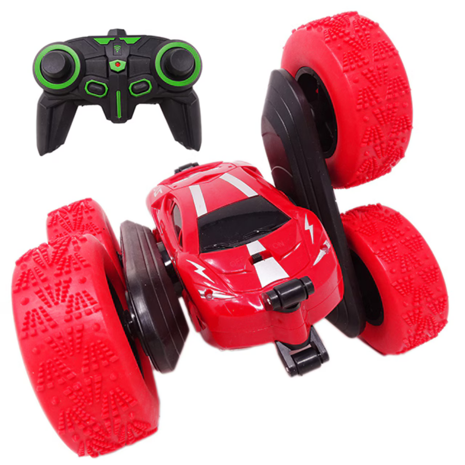 Vehicul RC Stunt Car Rosu si verde  27 MHz