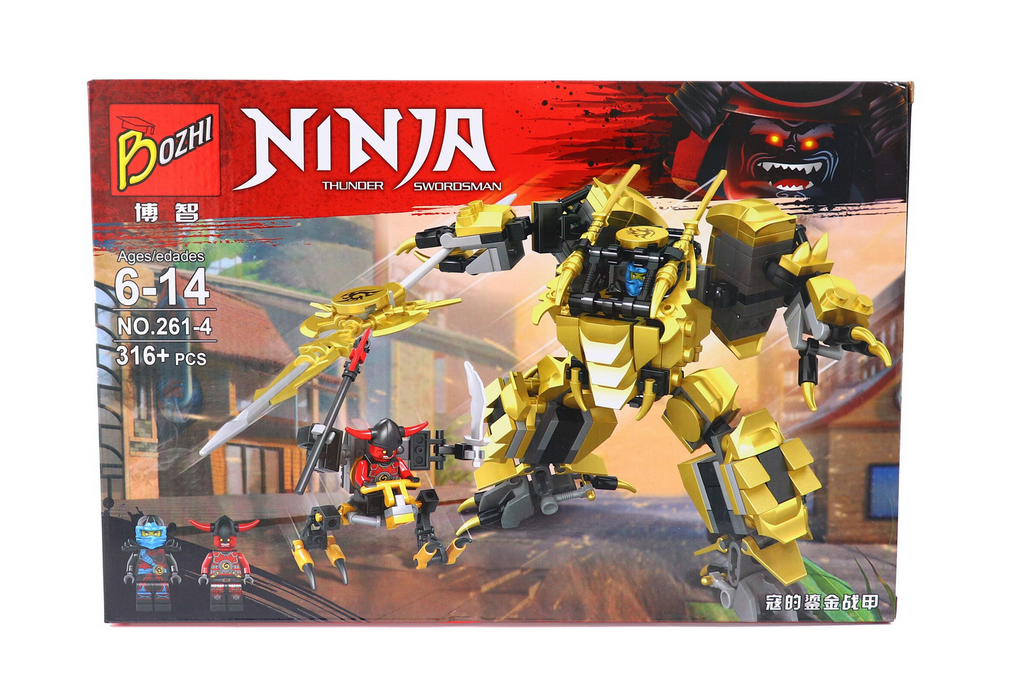 Set de constructie, 4 modele Ninja Thunder, 316 piese