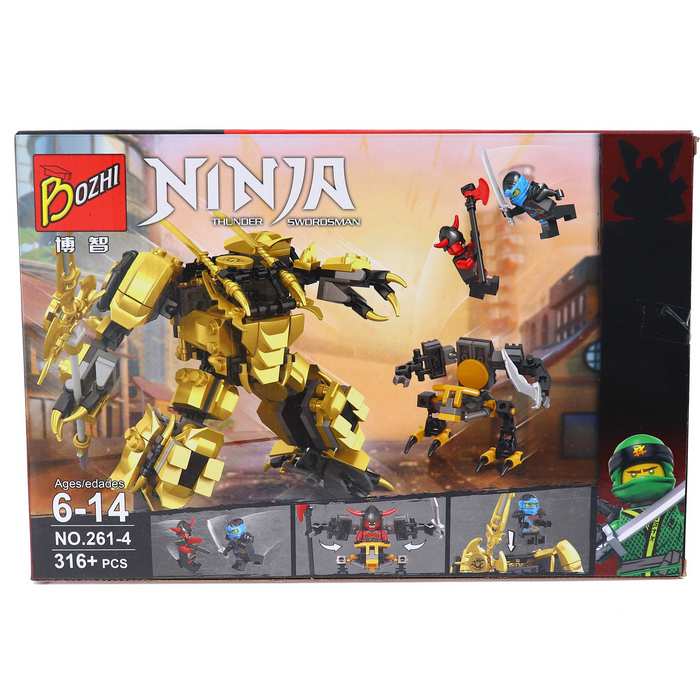 Set de constructie, 4 modele Ninja Thunder, 316 piese