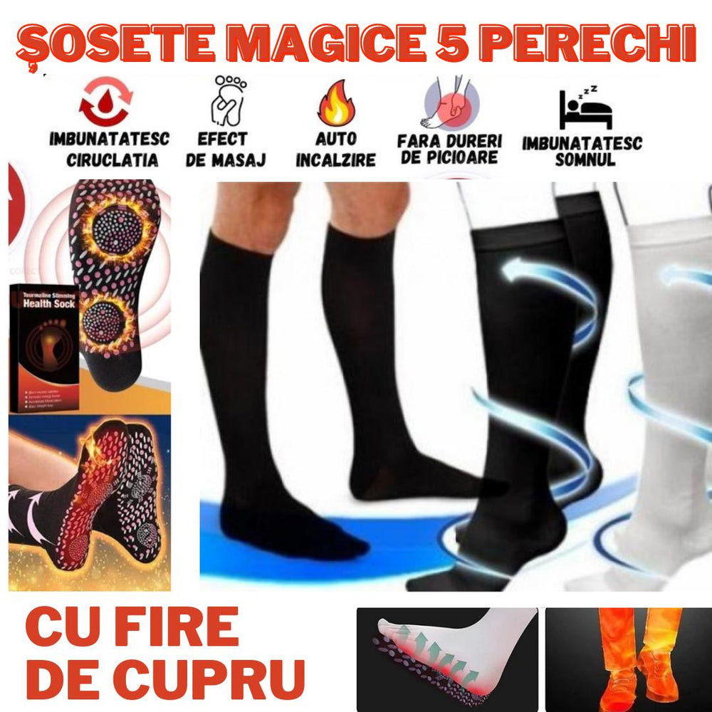 Sosete MAGICE 5 perechi cu fire de cupru