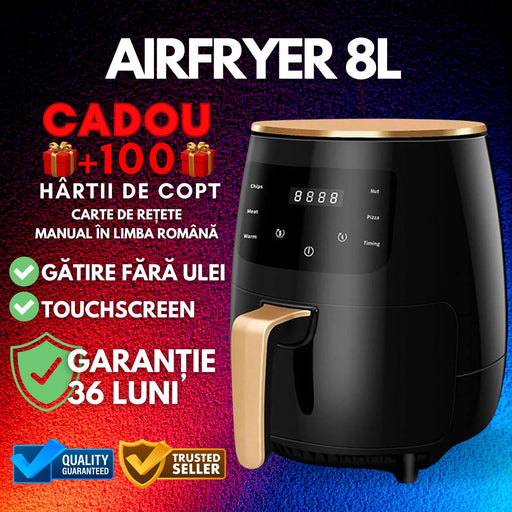 Friteuza cu aer cald AirFryer 2400W 8 L si 10 L  si afisaj digital, LCD Touch control