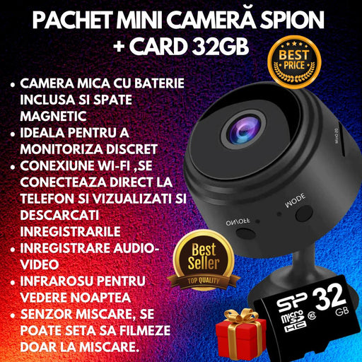 Camera Mini - Wifi+CARD 32GB CADOU