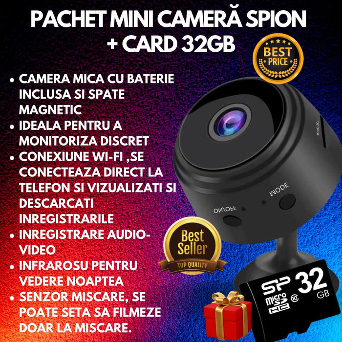 Camera Mini - Wifi+CARD 32GB CADOU