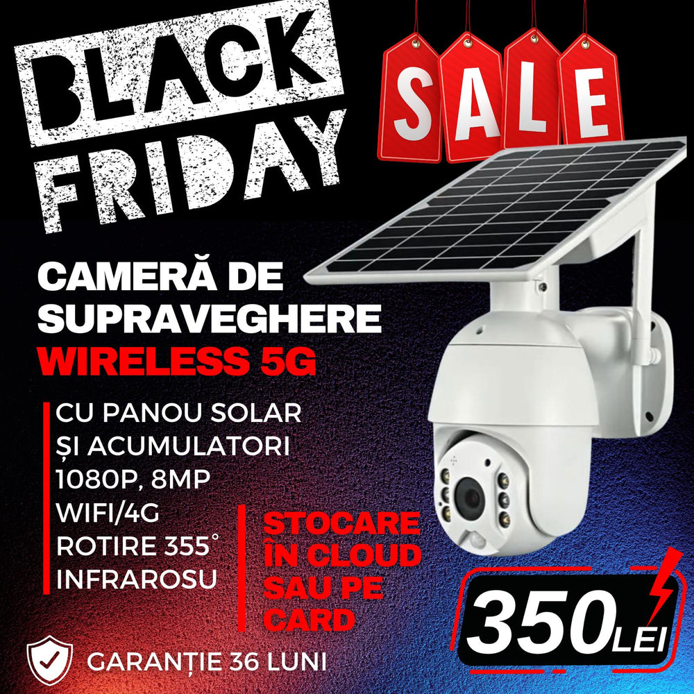 Camera 5G cu panou solar 8 MP BLACKFRIDAY