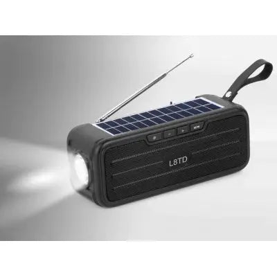 Boxa Portabila Neagra Bluetooth, USB, Radio, Lanterna cu incarcare solara Cosul magic