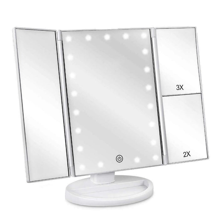 RESIGILAT - Oglinda cosmetica LED extensibila, buton tactil