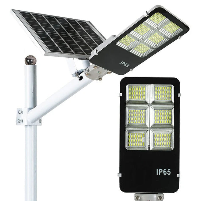 Lampa solara stradala LED cu panou fotovoltaic, suport de prindere si telecomanda 100W/ 200W/ 300W/ 400W