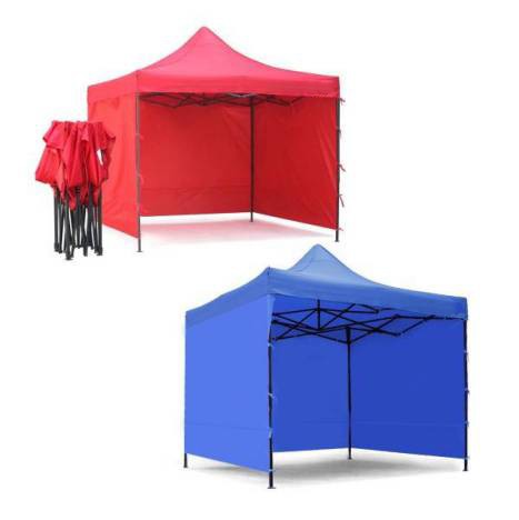 Pavilion pliabil sistem acordeon de gradina 3 x 3 m  cu 3 pereti