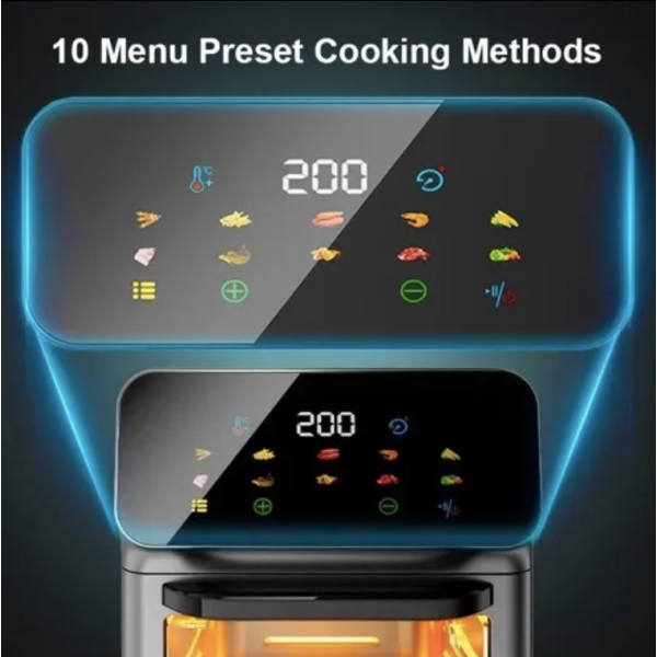 Friteuza cu aer cald AirFryer 2400W 8 L si 10 L  si afisaj digital, LCD Touch control