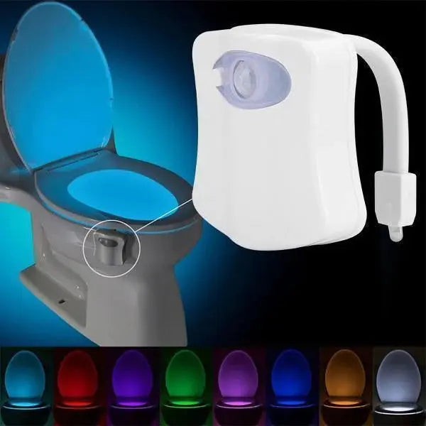 Led pentru vasul de toaleta cu senzor infrarosu de miscare si 8 lumini Cosul magic
