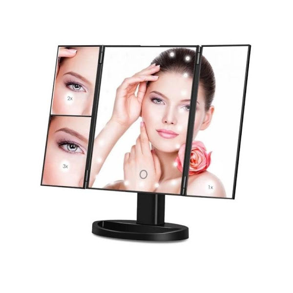RESIGILAT - Oglinda cosmetica LED extensibila, buton tactil