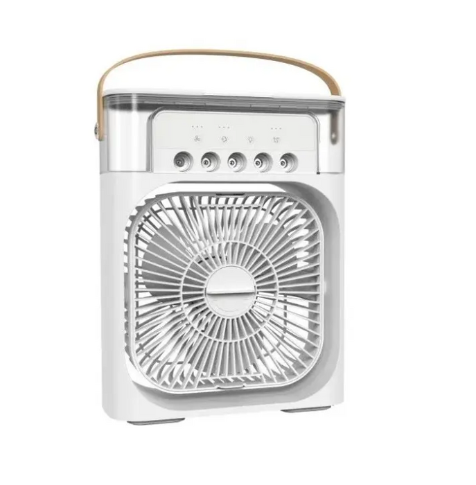 PROMO 1+1 GRATIS Ventilator portabil 3 in 1 - racorire, umidificare si iluminare in 7 culori