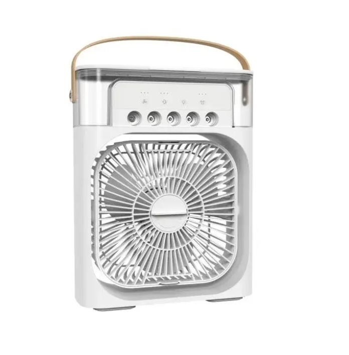 PROMO 1+1 GRATIS Ventilator portabil 3 in 1 - racorire, umidificare si iluminare in 7 culori