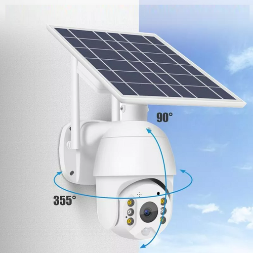 Camera de supraveghere wireless cu panou solar, 1080p, WiFi/4G, 355°, infrarosu