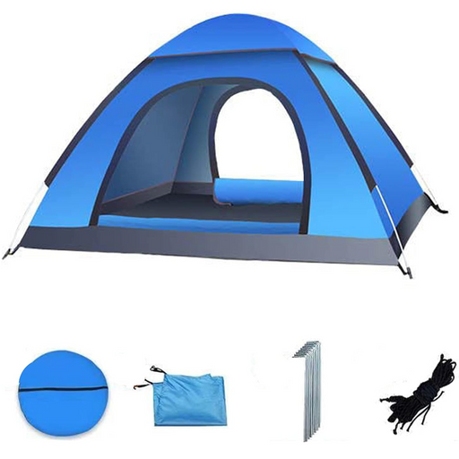 Cort camping cu deschidere automata pop-up, impermeabil, protectie UV, 2 usi, saltea inclusa
