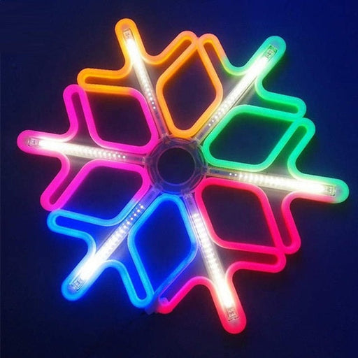 Decoratiune Craciun Fulg de Nea, Neon LED, 2 Fete, 60x60cm, Multicolor