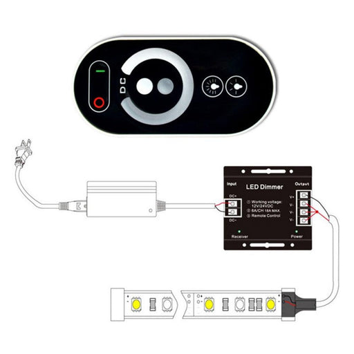 Controller led RGB pentru banda LED, cu touch, 12V/24V, cu telecomanda